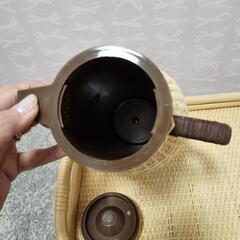 昭和レトロ　藤ポット、トレーなどセット　未使用品の画像