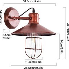新品　レトロなブロンズ色　玄関灯 屋外 外灯 ブラケットライト E26 非防水の画像