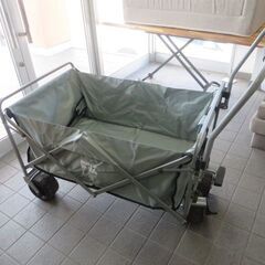 ※取引中/売約済***********弊社使用　中古品　キャリーワゴン セット 大容量 200L 耐荷重150kg ノーパンクタイヤ キャリーカート 頑丈 フォールディング フォールディングカート チェアー テーブル 折りたたみ 折り畳みの画像