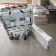 ※取引中/売約済***********弊社使用　中古品　キャリーワゴン セット 大容量 200L 耐荷重150kg ノーパンクタイヤ キャリーカート 頑丈 フォールディング フォールディングカート チェアー テーブル 折りたたみ 折り畳みの画像