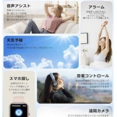 新品❤️スマートウォッチ iphone android alexa音声 大画面の画像