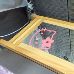 札幌市内近郊自社配送 レア ハローキティ スタンドミラー 木枠 大型姿見 コレクション 札幌市 新道東店の画像