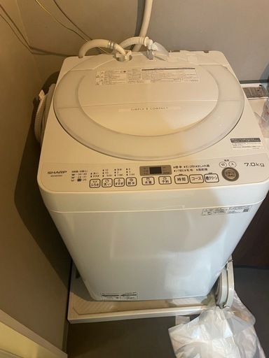 引き取り希望☆SHARP ES-KS70W-W 洗濯機 7.0kg