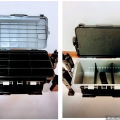 ◾️（新品未使用）タックルボックス 　ドリンクホルダー・ロッドホルダーのセット　ライトグレー×ブラックの画像