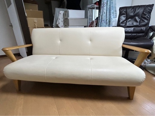 【美品】カリモク限定店ブランド Direttore 2人掛けソファ 北欧風 アイボリー