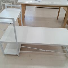 リユースのサカイ栃木店★ジモティ割あり★  座卓 ホワイト W120×D48×H75 クリーニング済み TC10228の画像