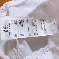 coca ビッグカラーレース付きギャザーブラウス Mの画像