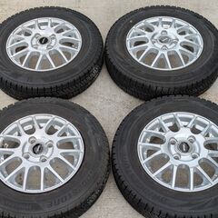 深溝極上２０２３年冬ブリヂストン製タイヤアルミホイールセット１４５／８０Ｒ１３　４本セットの画像
