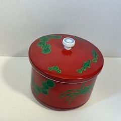 橘吉　たち吉　朱緑色　茶器　茶葉入れの画像