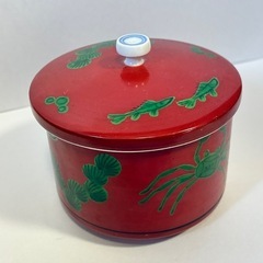 橘吉　たち吉　朱緑色　茶器　茶葉入れの画像