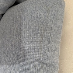 本日引き取りの方0円　三人掛けソファ　ブルー　の画像