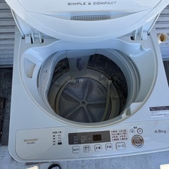 【福岡市無料配達設置込み】洗濯機 SHARP ES-G4E6 4.5kg全自動洗濯機の画像