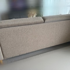 Loft 3人掛けソファ ベージュ ファブリック 布 カウチの画像