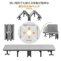 四つ折り折りたたみベッドの画像