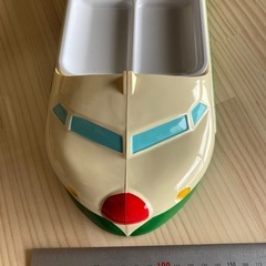 昭和レトロ お子様ランチ皿　新幹線　グリーン　ニイミ洋食器店　　メラミンの画像