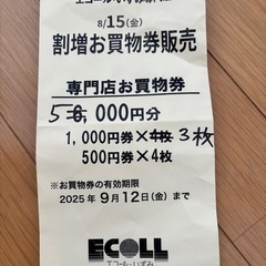 エコール•いずみ　5000円分買い物券の画像