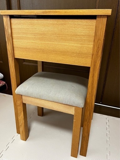 muji 無印良品 コンパクトドレッサー デスク スツール付 タモ材