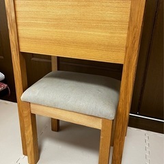 muji 無印良品 コンパクトドレッサー デスク スツール付 タモ材 ナチュラル 化粧台の画像