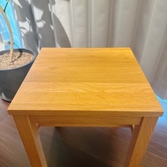 無印良品 MUJI サイドテーブルベンチ オーク 天然木 無垢材 スツール 玄関ベンチの画像