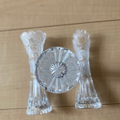 ガラス　カット小ぶり花瓶の画像