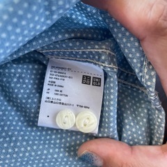 UNIQLO 水玉模様 長袖シャツ Sの画像