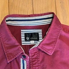 THE SHOP TK MIXPICE 赤 ワインレッド 長袖 ボタンダウンシャツ XLサイズ の画像