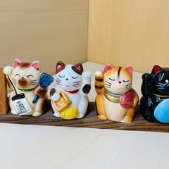 七福ねこ　置き物の画像