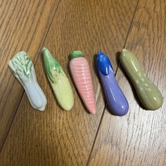 【新品未使用】道場六三郎　お盆、箸5膳と野菜型箸置きセットの画像