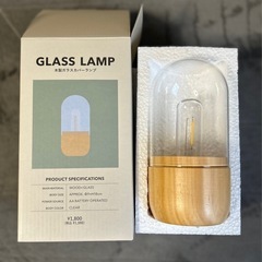 3COINSスリーコインズ 木製ガラスカバーランプの画像