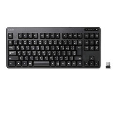 エレコム USB キーボード ワイヤレス (レシーバー付属) メンブレン コンパクトキーボード ブラック TK-FDM105TXBK
の画像