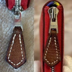 エルメスアザップシルクインロングファスナー付き長財布ラウンドジップウォレット赤色レッドHERMESレディース女性用婦人ユニセックスの画像