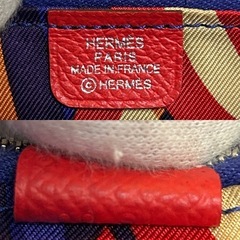 エルメスアザップシルクインロングファスナー付き長財布ラウンドジップウォレット赤色レッドHERMESレディース女性用婦人ユニセックスの画像