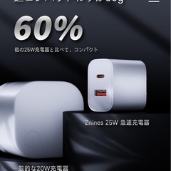 タイプc 充電器 PD25W 急速充電器【業界超軽量·PSE認証】 USB 充電器 ACアacアダプター Type-C USB-C電源アダプタ コンセント iPhone 16/15/14/13/12 Pro/X/iPad Pro/iPad Mini/Xperia/GALAXY/Android その他各種機器対応 (白)の画像