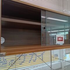 リユースのサカイ栃木店★ジモティ割あり★ 無印良品 食器棚 ブラウン W84×D40×H175.5 クリーニング済み TC10233の画像