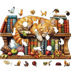 ウッドピースパスル　*図書館猫*の画像
