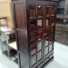 北海道民芸家具 ② 書棚 W108cm×D40.5cm×H175cm 収納家具 飛騨家具 天然木 北海道ブランド 本棚 焼印あり 飾り棚 苫小牧西店の画像