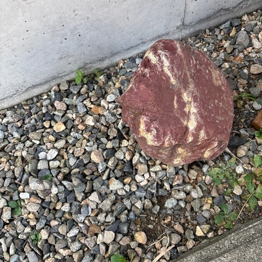 赤い庭石