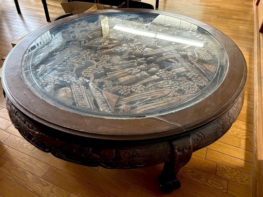 木彫り 机 アンティーク家具