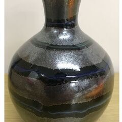 青木龍山 天目韻律 小花瓶 共箱の画像