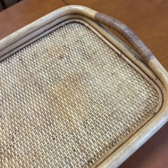 【リユース☆エコちょっぷ】ヴィンテージ　バンブートレー　お盆の画像