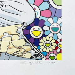 江口寿史・村上隆エディションサイン入りコラボレーション版画「famicom」の画像