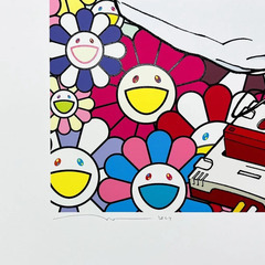 江口寿史・村上隆エディションサイン入りコラボレーション版画「famicom」の画像