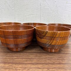 【お売りします】特撰漆器 御汁椀 和食器 器 汁物 5客 木箱入りの画像