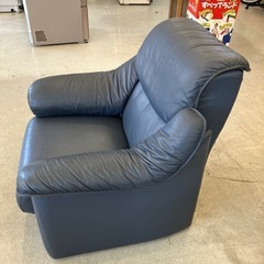 K2508-168 1人掛けソファ ブルーグレー② キズ汚れ有りの画像