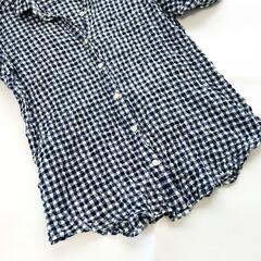 【美品 / Spick&Span】シャーリングギンガムシャツ シワ加工 サイズFの画像