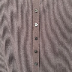 w closet ダークブラウン リブニット 五分袖 Fサイズ 美品の画像