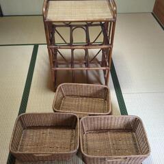 ラタン　収納　ラックの画像