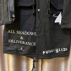 RAF SIMONS (ラフシモンズ) 05AW POLTERGEIST期 ARCHIVE ポルターガイスト期 パッチワーク モッズコートアウター ブラック アーカイブの画像