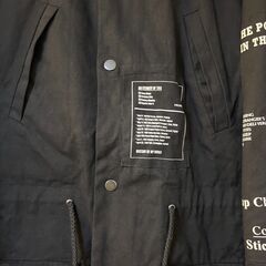 RAF SIMONS (ラフシモンズ) 05AW POLTERGEIST期 ARCHIVE ポルターガイスト期 パッチワーク モッズコートアウター ブラック アーカイブの画像