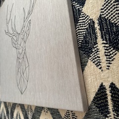 IKEA 鹿　壁飾り　アート　刺繍の画像